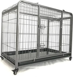 Robuste Hundetransportbox DUVO+ aus Metall in Grau – Bild 1 von 1