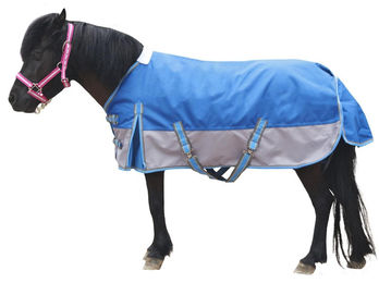 Robuste Regendecke für Ponys in Blau aus 1200D Ripstop wasserdicht und atmungsaktiv – Bild 1 von 3