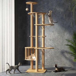 Robuster Katzenkratzbaum 183 cm mit Jute Kratzsäule und 4 Kapseln – Bild 1 von 1