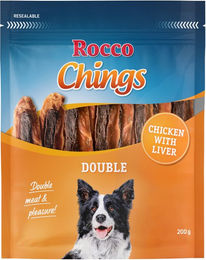 Produktbild von Rocco Chings Double Belohnungssnack Huhn und Leber 4 x 200 g ohne Zucker und Aromastoffe - 4 x 200 g