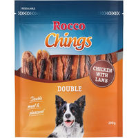 Produktbild von Rocco Chings Double Belohnungssnack Hund Huhn und Lamm 12 x 200 g ohne Farb- und Aromastoffe und ohne Zucker - 12 x 200 g