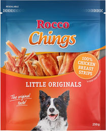 Produktbild von Rocco Chings Little Originals Hundetrockenfleisch Hühnerbrust in kurzen Streifen getreidefrei 4 x 250 g - 4 x 250 g