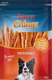 Produktbild von Rocco Chings Originals getreidefreies Trockenfleisch Hühnerbrust in Streifen 75 g