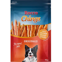 Produktbild von Rocco Chings Originals getreidefreies Trockenfleisch Hühnerbrust in Streifen 75 g