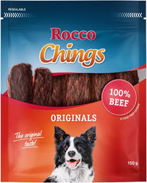 Produktbild von Rocco Chings Originals Getreidefreies Trockenfleisch Rind 12 x 150 g - 12 x 150 g