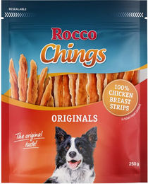 Produktbild von Rocco Chings Originals Hundetrockenfleisch Hühnerbrust Streifen Getreidefrei Hypoallergen 4 x 250g - 12 x 250 g