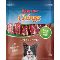 Produktbild von Rocco Chings Steak Style Hundetrockenfleisch Ente mit hohem Fleischanteil 4 x 200 g - 4 x 200 g