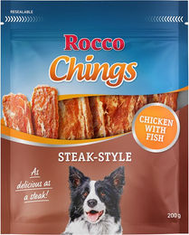 Rocco Chings Steak Style Hundetrockenfleisch Huhn mit hohem Fleischanteil 12 x 200 g - 12 x 200 g – Bild 1 von 1