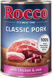 Produktbild von Rocco Classic Hundefutter Adult Huhn & Kalb mit Schwein getreidefrei 6 x 400g - 6 x 400 g