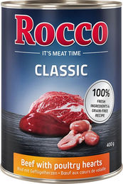 Produktbild von Rocco Classic Hundefutter Adult Rind mit Geflügel Stückchen in Sauce Getreidefrei 24 x 400 g - 24 x 400 g
