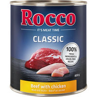 Produktbild von Rocco Classic Hundefutter Adult Rind mit Huhn Stückchen in Sauce getreidefrei 6 x 800 g - 6 x 800 g
