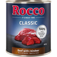 Produktbild von Rocco Classic Hundefutter Adult Rind mit Rentier Stückchen in Sauce getreidefrei 6 x 800 g - 6 x 800 g