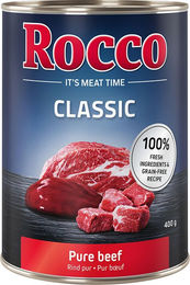 Produktbild von Rocco Classic Hundefutter Adult Rind pur Stückchen in Sauce getreidefrei 24 x 400 g - 24 x 400 g