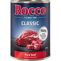 Produktbild von Rocco Classic Hundefutter Adult Rind pur Stückchen in Sauce getreidefrei 24 x 400 g - 24 x 400 g