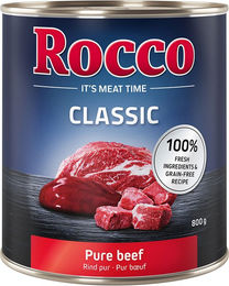 Produktbild von Rocco Classic Hundefutter Adult Rind pur Stückchen in Sauce getreidefrei 6 x 800 g - 6 x 800 g