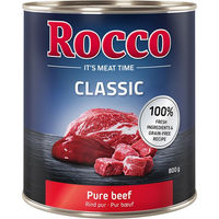 Produktbild von Rocco Classic Hundefutter Adult Rind pur Stückchen in Sauce getreidefrei 6 x 800 g - 6 x 800 g