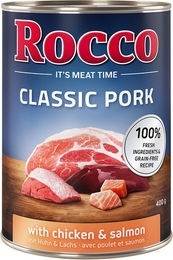 Produktbild von Rocco Classic Hundefutter Adult Schwein Huhn Lachs Getreidefrei 6 x 400g