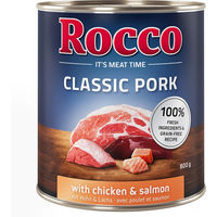 Produktbild von Rocco Classic Hundefutter Adult Schwein Huhn Lachs Getreidefrei 6 x 800 g - 6 x 800 g