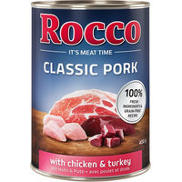 Produktbild von Rocco Classic Hundefutter Adult Schwein Huhn Pute Getreidefrei 6 x 400g - 6 x 400 g