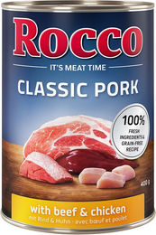 Produktbild von Rocco Classic Hundefutter Adult Schwein Rind und Huhn getreidefrei 6 x 400g - 6 x 400 g