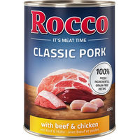Produktbild von Rocco Classic Hundefutter Adult Schwein Rind und Huhn getreidefrei 6 x 400g - 6 x 400 g