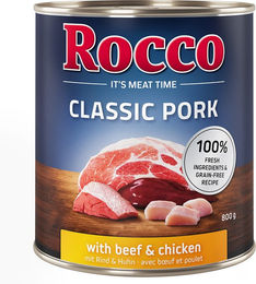 Produktbild von Rocco Classic Hundefutter Adult Schwein Rind und Huhn getreidefrei 6 x 800 g - 6 x 800 g