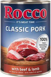 Produktbild von Rocco Classic Hundefutter Adult Schwein Rind und Lamm getreidefrei 6 x 400g - 6 x 400 g