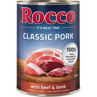 Produktbild von Rocco Classic Hundefutter Adult Schwein Rind und Lamm getreidefrei 6 x 400g - 6 x 400 g