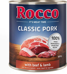 Produktbild von Rocco Classic Hundefutter Adult Schwein Rind und Lamm getreidefrei 6 x 800 g - 6 x 800 g
