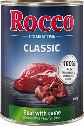 Produktbild von Rocco Classic Hundefutter Adult Stückchen in Sauce Rind mit Wild getreidefrei 24 x 400 g - 24 x 400 g