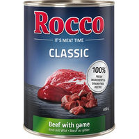 Produktbild von Rocco Classic Hundefutter Adult Stückchen in Sauce Rind mit Wild getreidefrei 24 x 400 g - 24 x 400 g