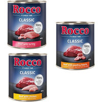 Produktbild von Rocco Classic Probiermix Hund Adult Geflügel-Mix Rind Huhn Pute Stückchen in Sauce Getreidefrei 6 x 800 g - 6 x 800 g