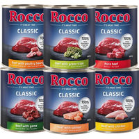 Produktbild von Rocco Classic Probiermix Hund Adult Getreidefrei mit hohem Fleischanteil 6 x 800 g Dose - 6 x 800 g