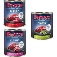 Produktbild von Rocco Classic Probiermix Hund Adult Rind und Kalb Stückchen in Sauce getreidefrei 6 x 800 g - 6 x 800 g
