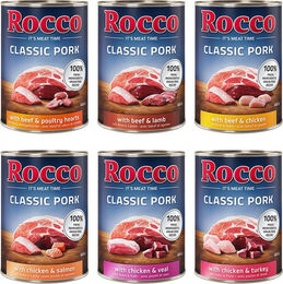 Produktbild von Rocco Classic Probiermix Hund Adult Stückchen in Sauce Getreidefrei 6 x 400 g - 6 x 400 g