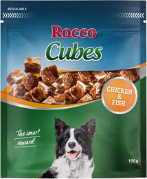 Produktbild von Rocco Cubes Belohnungssnack für Hunde mit Huhn und Kabeljau mit hohem Fleischanteil 4 x 150 g - 4 x 150 g