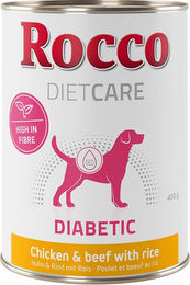 Produktbild von Rocco Diet Care Diabetic Hund Futter Huhn & Rind mit Reis 24 x 400g Veterinärdiät - 24 x 400 g