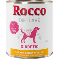 Produktbild von Rocco Diet Care Diabetic Hund Nassfutter Huhn & Rind mit Reis Adult 12 x 800g Getreidefrei Veterinärdiät - 12 x 800 g