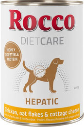Produktbild von Rocco Diet Care Hepatic Hund Nassfutter Huhn mit Haferflocken und Hüttenkäse Adult 12 x 400 g - 12 x 400 g