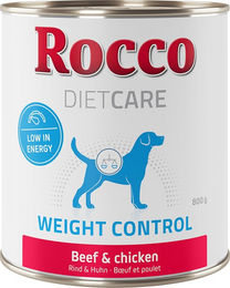 Produktbild von Rocco Diet Care Weight Control Nassfutter für Hunde Adult Rind und Huhn getreidefrei 12 x 800 g - 12 x 800 g