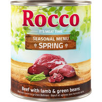 Produktbild von Rocco Frühlings-Menü Hund Lamm mit Rind und grünen Bohnen getreidefrei 6 x 800 g