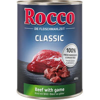 Produktbild von Rocco Hundefutter Classic Rind mit Wild Stückchen in Sauce Getreidefrei Adult 400 g - 400 g