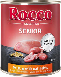 Produktbild von Rocco Hundefutter Senior Geflügel Stückchen in Sauce mit hohem Fleischanteil 6 x 800 g - 6 x 800 g