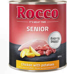 Produktbild von Rocco Hundefutter Senior Huhn mit Stückchen in Sauce 6 x 800 g mit hohem Fleischanteil und Monoprotein - 6 x 800 g