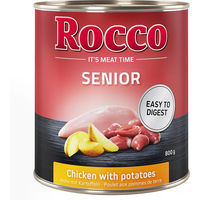 Produktbild von Rocco Hundefutter Senior Huhn mit Stückchen in Sauce 6 x 800 g mit hohem Fleischanteil und Monoprotein - 6 x 800 g