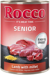 Produktbild von Rocco Hundefutter Senior Lamm mit Stückchen in Sauce 6 x 400 g Monoprotein mit hohem Fleischanteil - 6 x 400 g