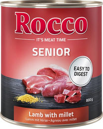 Produktbild von Rocco Hundefutter Senior Lamm mit Stückchen in Sauce 6 x 800 g Monoprotein mit hohem Fleischanteil - 24 x 800 g