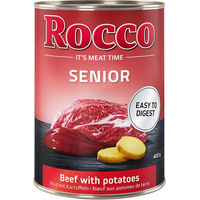 Produktbild von Rocco Hundefutter Senior Rind mit Stückchen in Sauce 6 x 400 g mit hohem Fleischanteil und Monoprotein - 6 x 400 g
