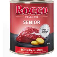Produktbild von Rocco Hundefutter Senior Rind mit Stückchen in Sauce 6 x 800 g Monoprotein mit hohem Fleischanteil