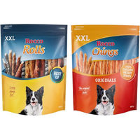 Produktbild von Rocco Hundesnacks Kombi-Paket Chings XXL Hühnerbrust Streifen und Rolls XXL Mix für Riesenrassen 1,9 kg - 4 x 250 g